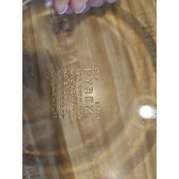 VINTAGE PYREX #209 CLEAR GLASS PIE PLATE CASSEROLE DISH FLAT RIM - Picture 4 of 4